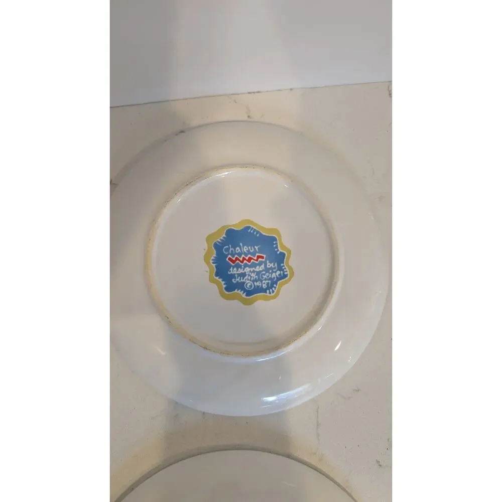 1987 Chaleur Judith Geiger Set Of 6 Salad Plates 8